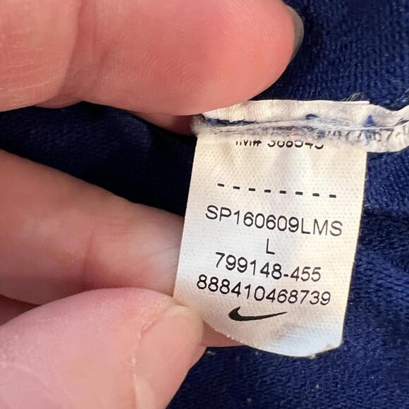 Nike Dri-FIT Running Hoodie Cowl Neck Blue Gray Neon Green Large Womens - Picture 6 of 7